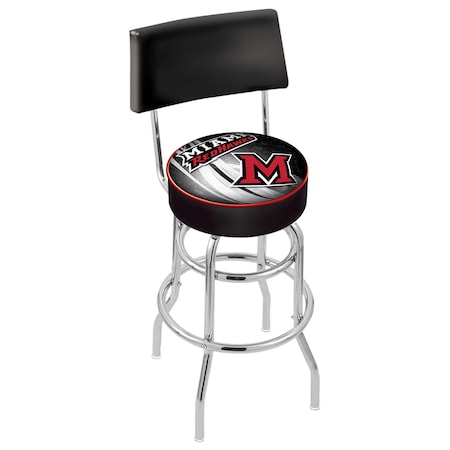 Holland Bar Stool Co 25" Chrome 2-Ring Miami (OH) Swivel Bar Stool, Back L7C425Mia-OH-D2